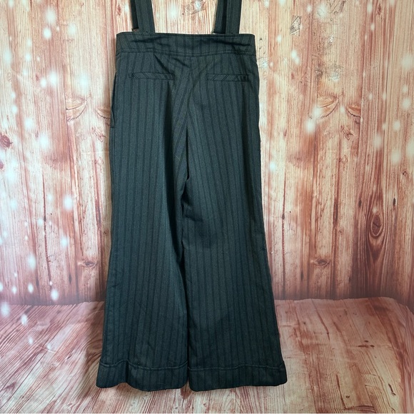 Vintage Y2K Forever 21 Gray Pinstripe Wide Leg Suspender Dress Pants - Picture 9 of 14